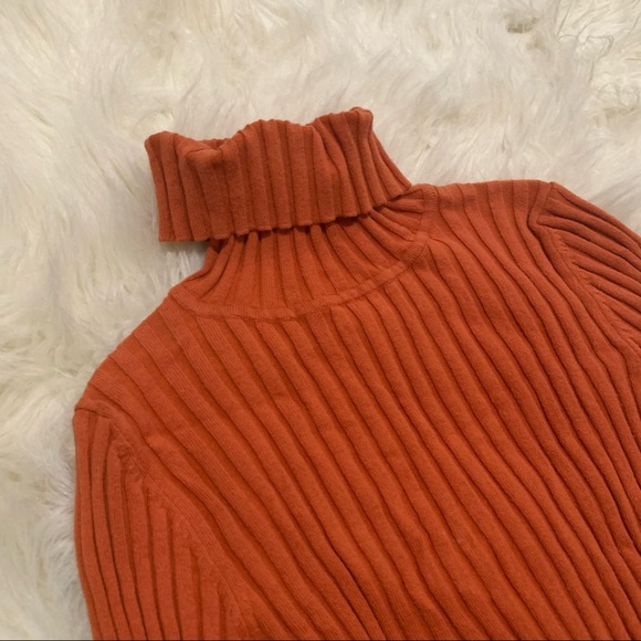 Rust Orange Ribbed Turtleneck - Picture 2 of 2